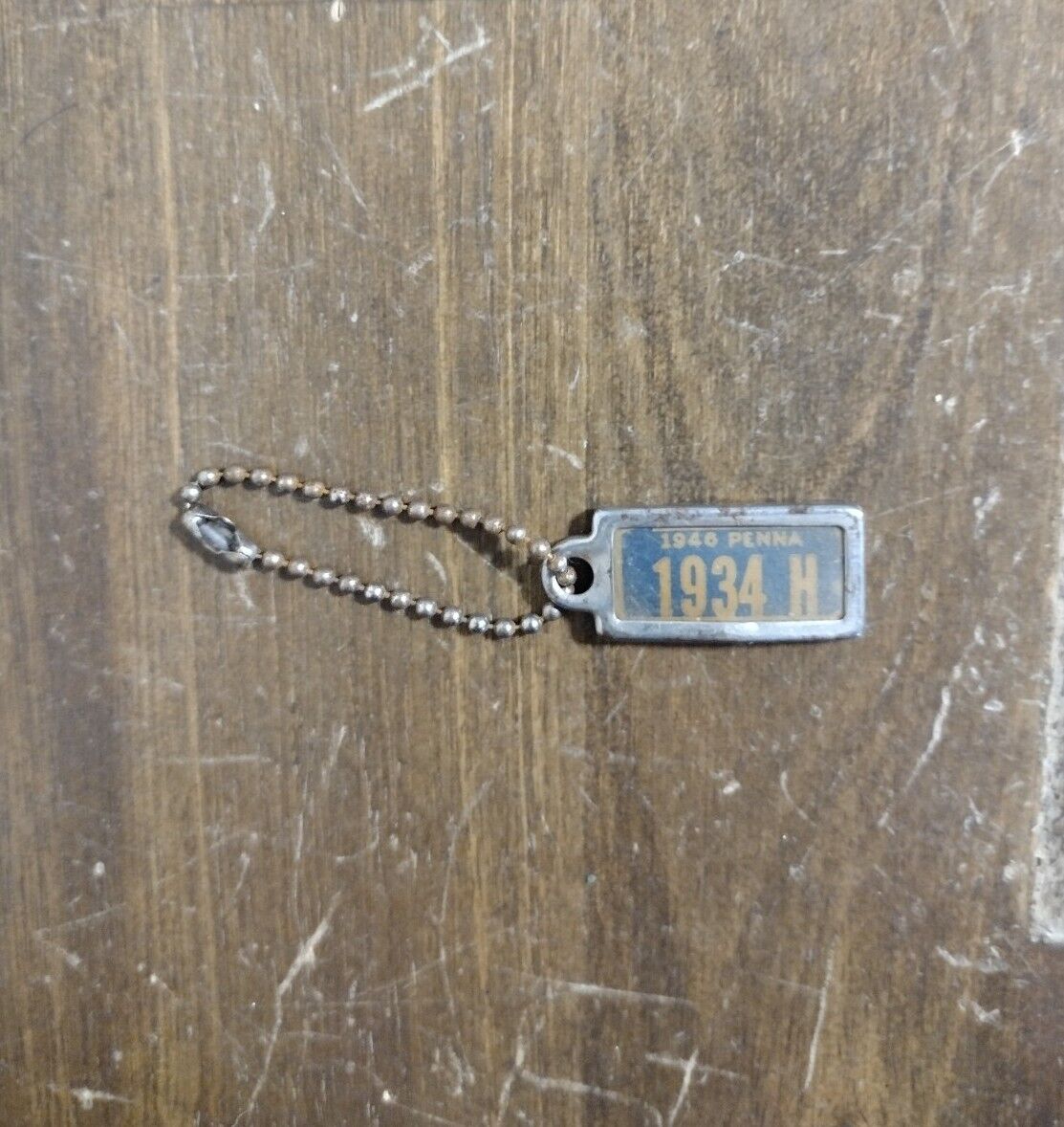 Antique 1940 PA Mini License Plate Keychain Disabled Veterans of America Vintage