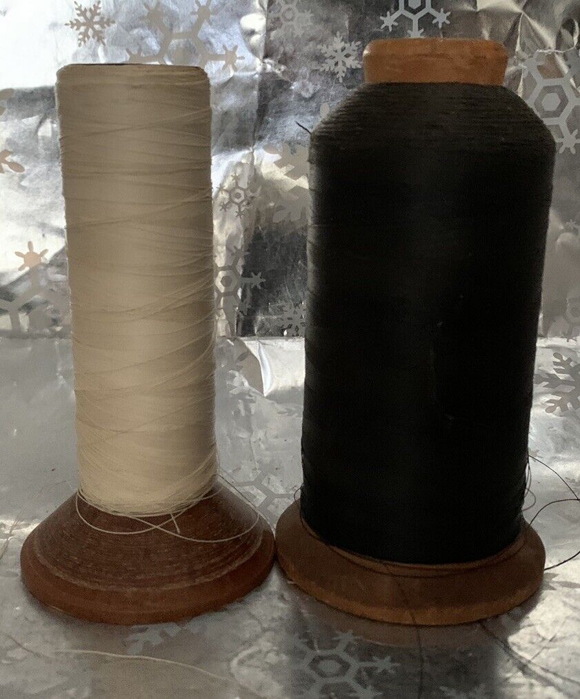❤️Vintage Thread Old Spools (2) Twine Cord String Intrinsic Fine Kilburn Spinner