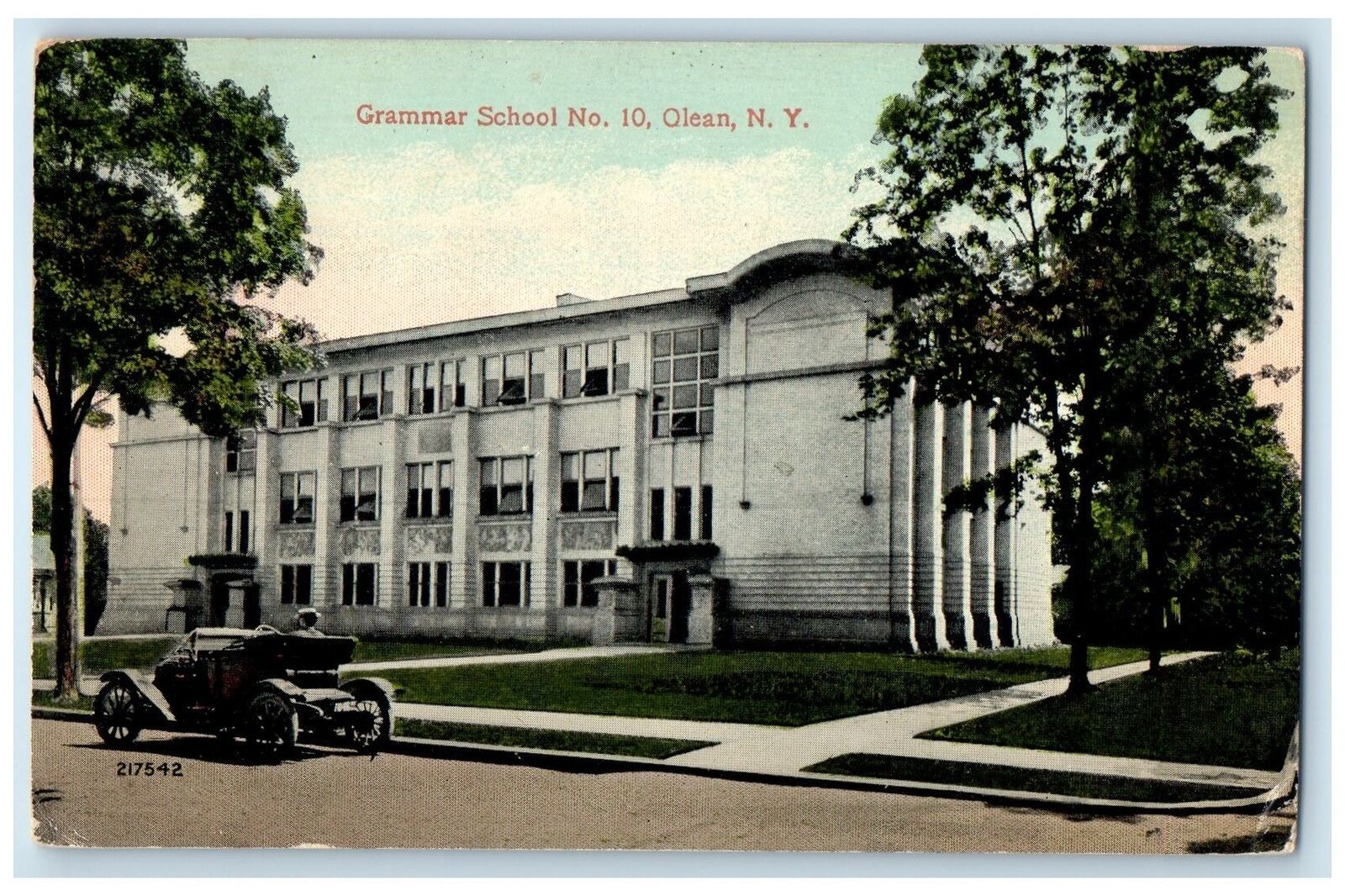 1910 Grammar School No.10 Building Roadside Olean New York NY Posted Postcard