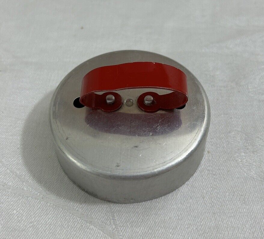 Vintage Red Handle Donut/ Bisquit /Cookie Cutter Round Aluminum Removeable Hole