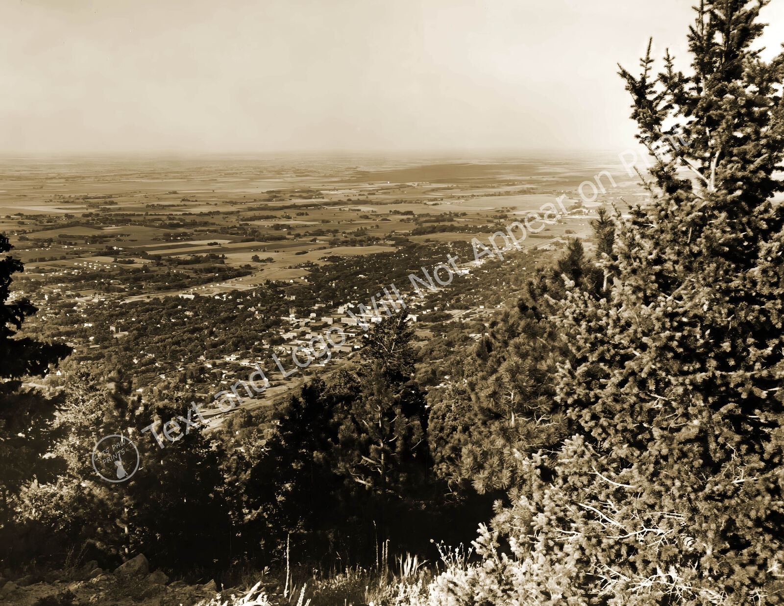 1949 Aerial View of Boulder, Colorado Vintage Old Photo Reprint