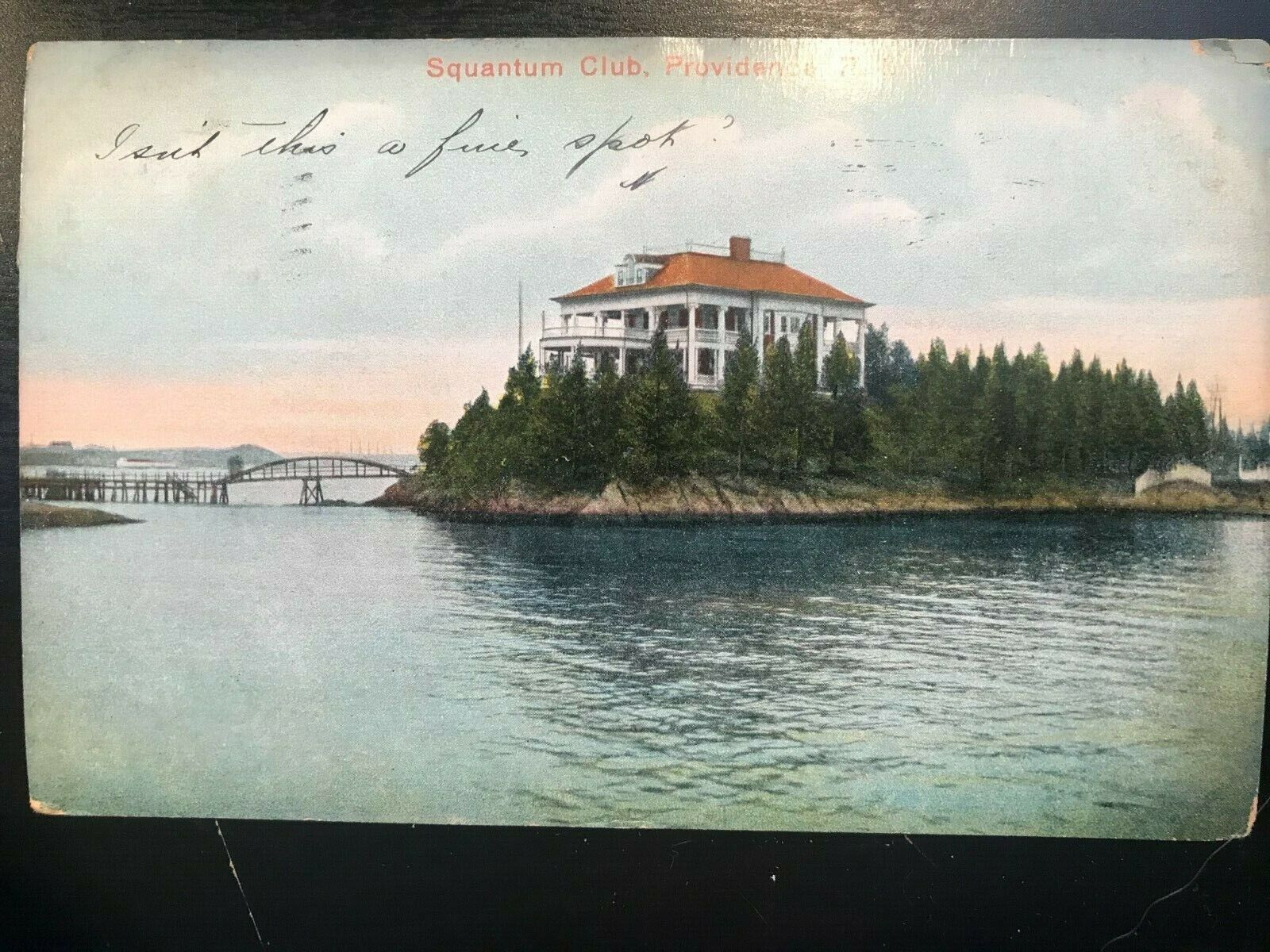 Vintage Postcard 1908 Squantum Club Providence Rhode Island