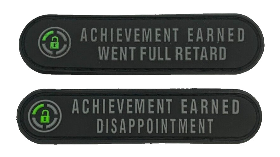 Achievement Earned Dissapointment Humor Tactical Patch (PVC Rubber 3x.75 Inch)