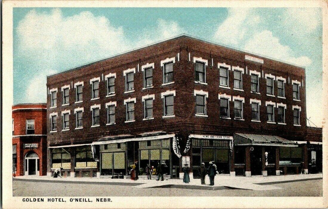 1918. GOLDEN HOTEL. O'NEILL, NEBRASKA. POSTCARD r13