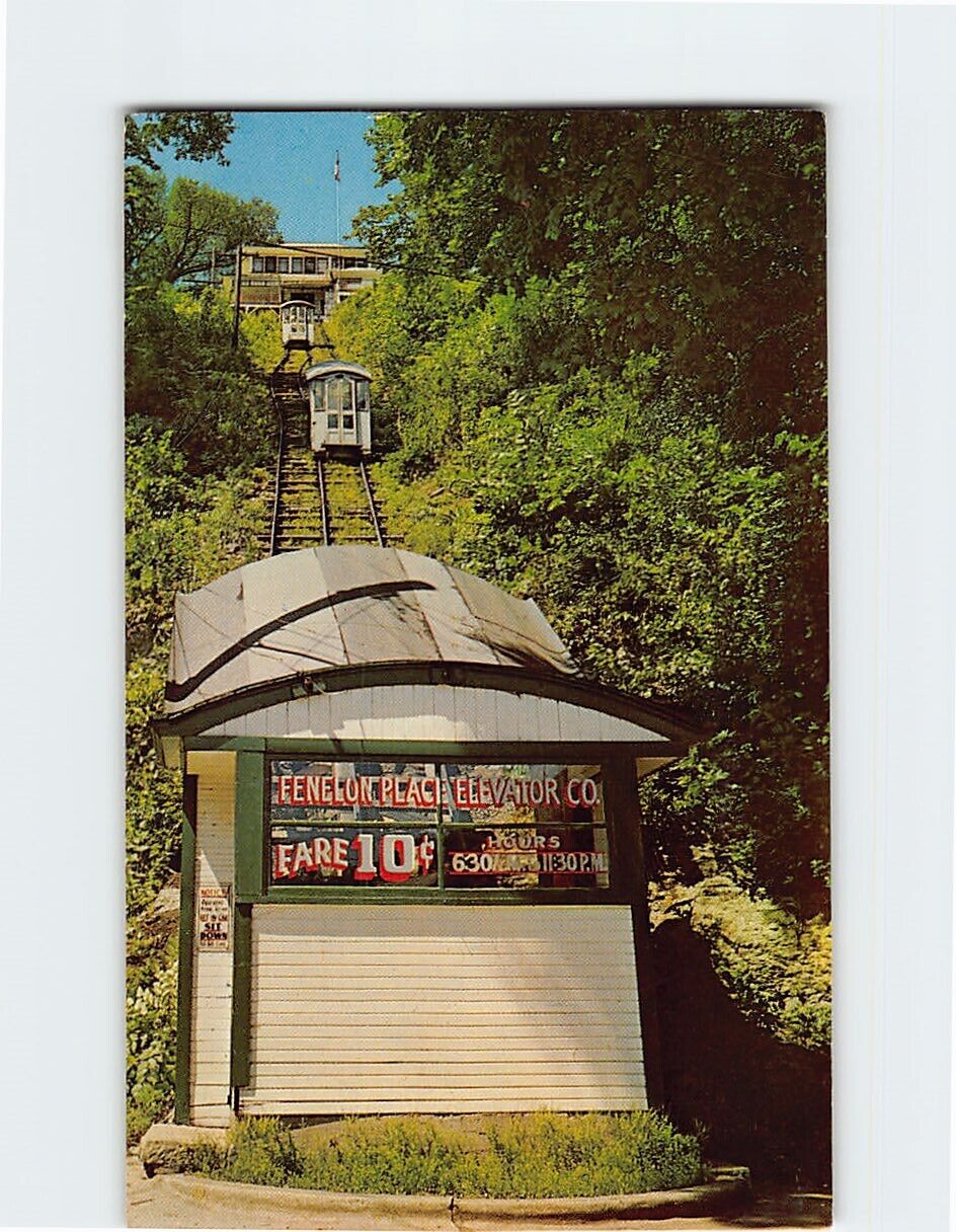 Postcard Fenelon Place Elevator Dubuque Iowa USA