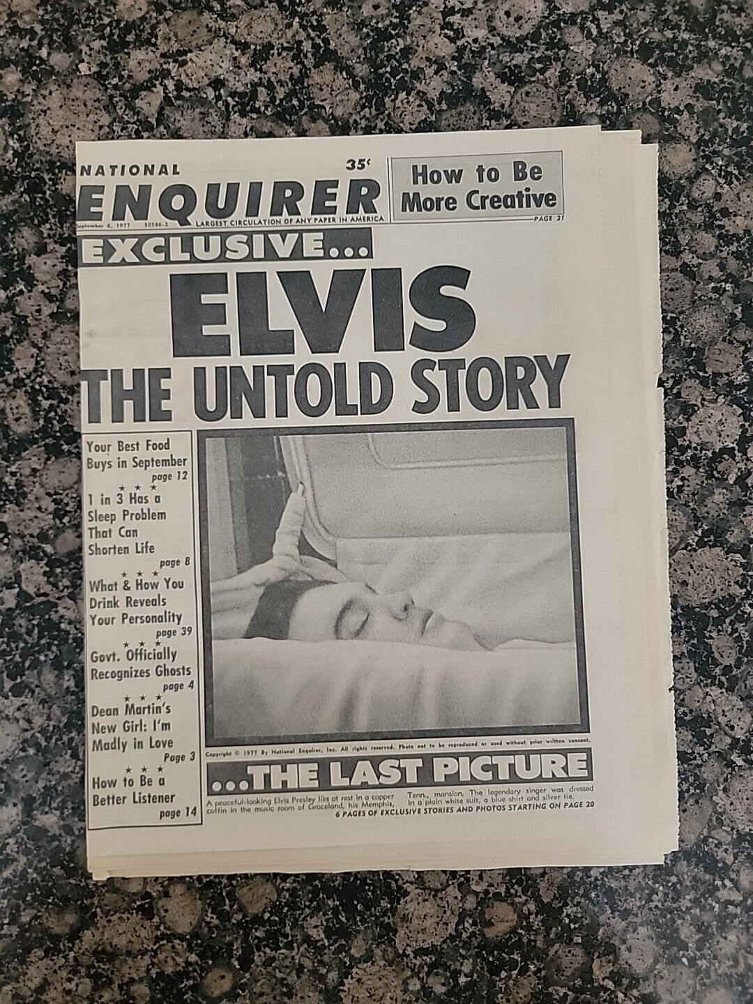 1977 September 6 NATIONAL ENQUIRER ELVIS The Untold Story