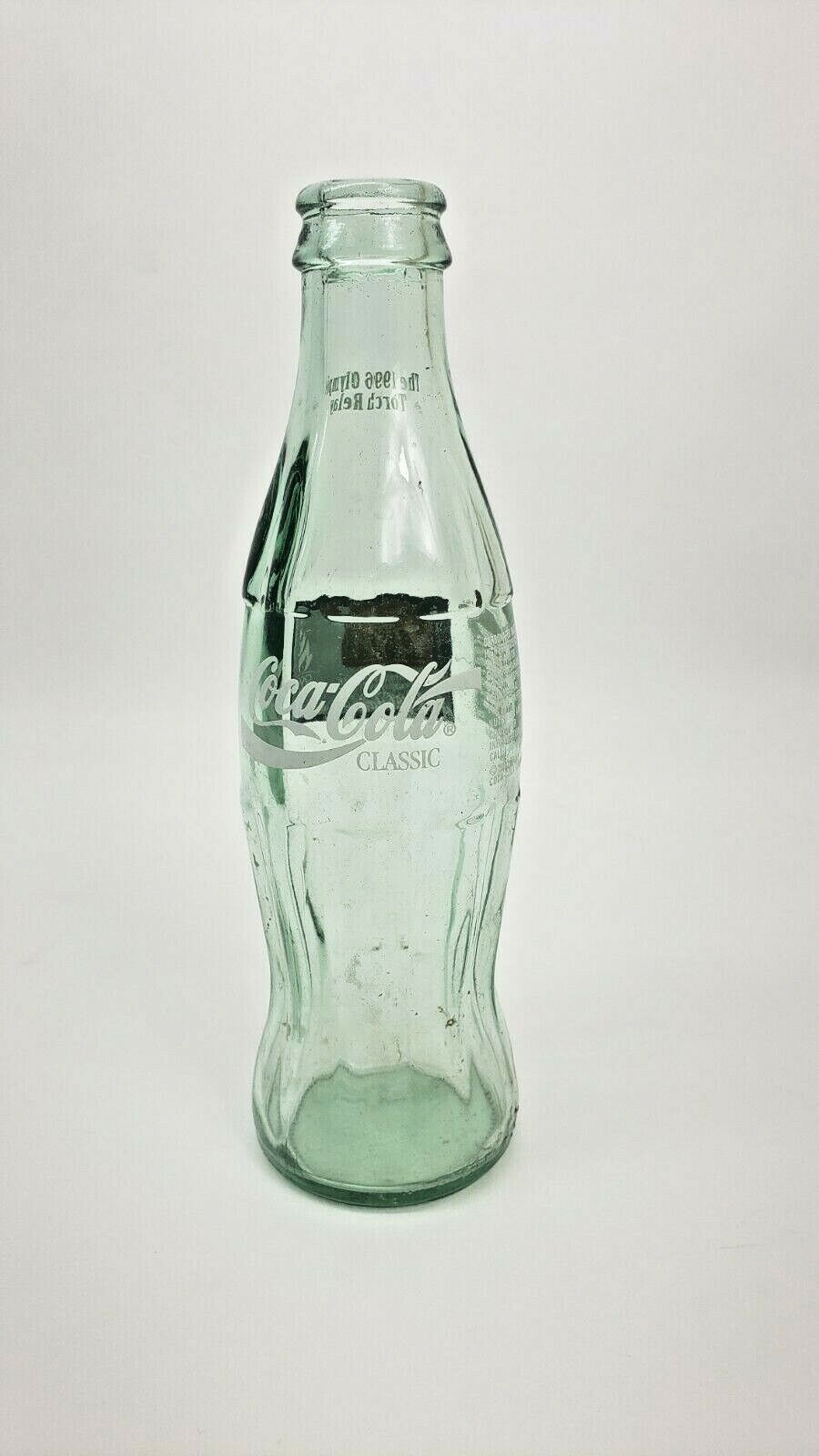 Coca Cola Classic 8oz Bottle 1996 Coke Green Olympic Atlanta Torch Relay Nice