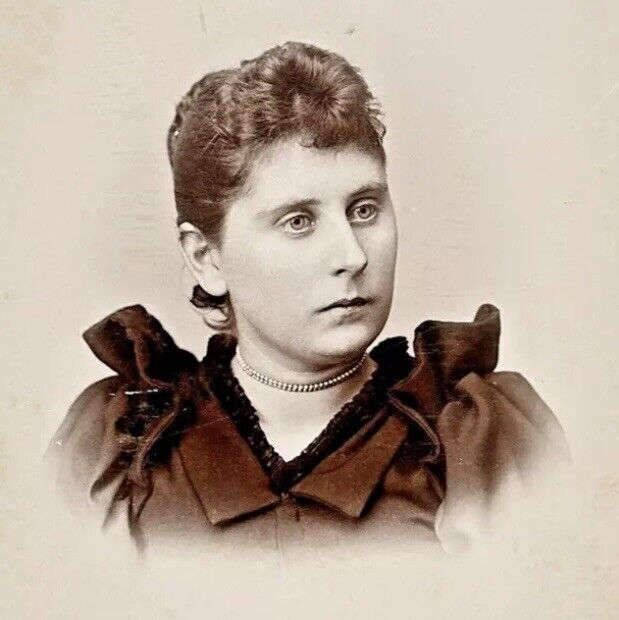 Antique Photograph Woman Pearl Necklace Victorian 1800s Portrait Rich Hill MO