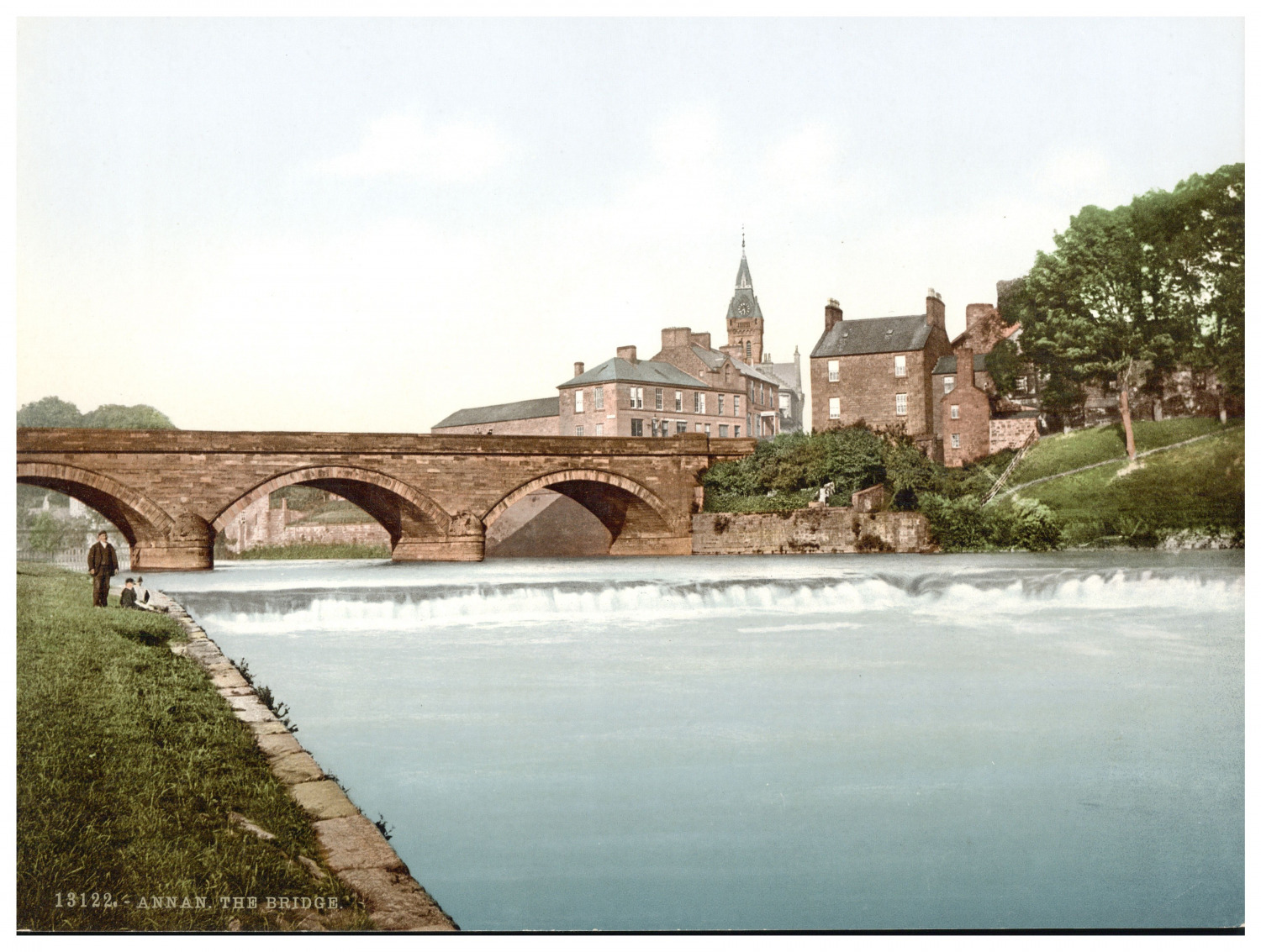 England, Annan, The Bridge Vintage Photochrome, Photochromy, Vintage Photoch