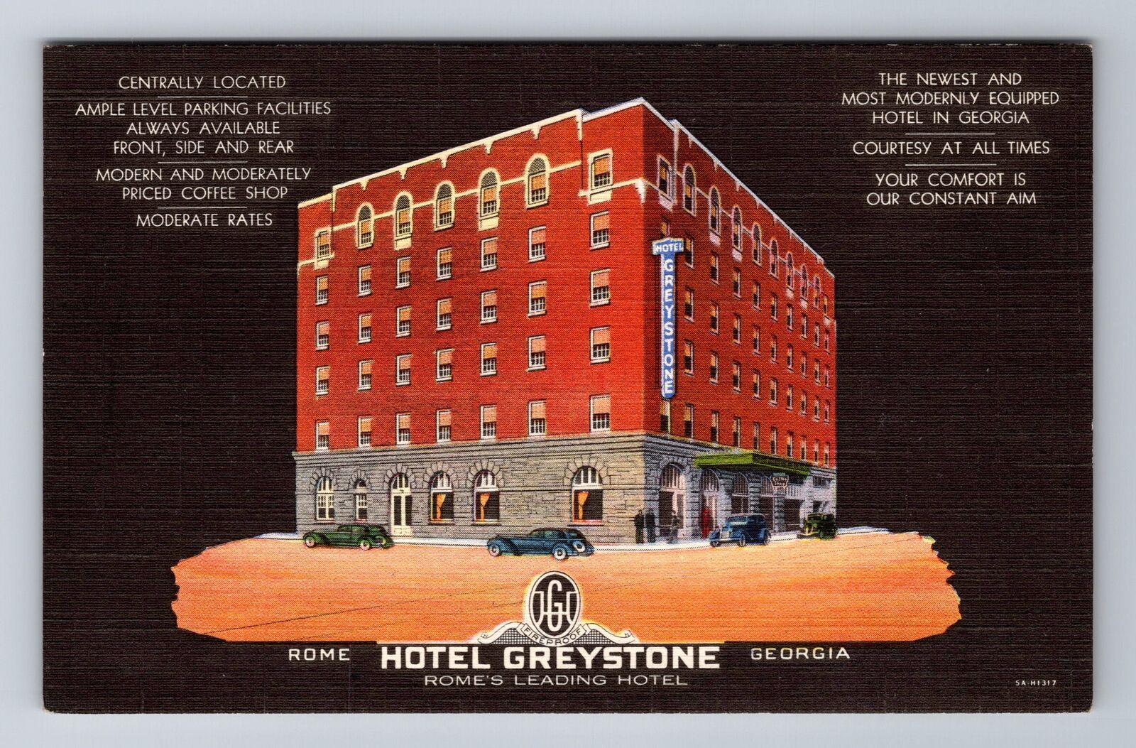 Rome GA-Georgia, Hotel Greystone Advertising, Antique, Vintage Postcard