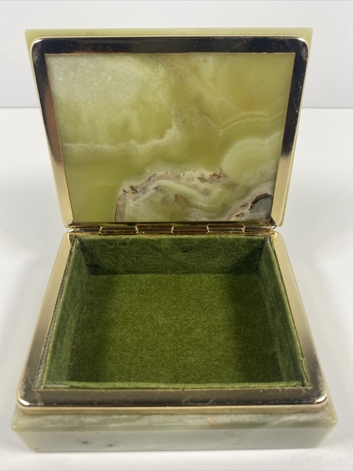 Vintage 1970s Italian Jade Jewelry Box / Trinket Box (1960-1970s) Retro