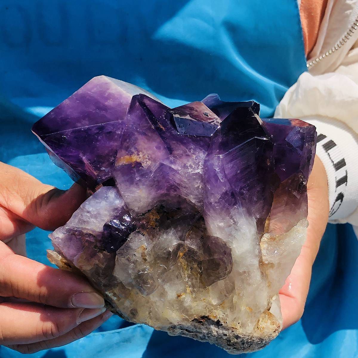 1100G Natural Amethyst Cluster Purple Quartz Crystal Rare Mineral Specimen