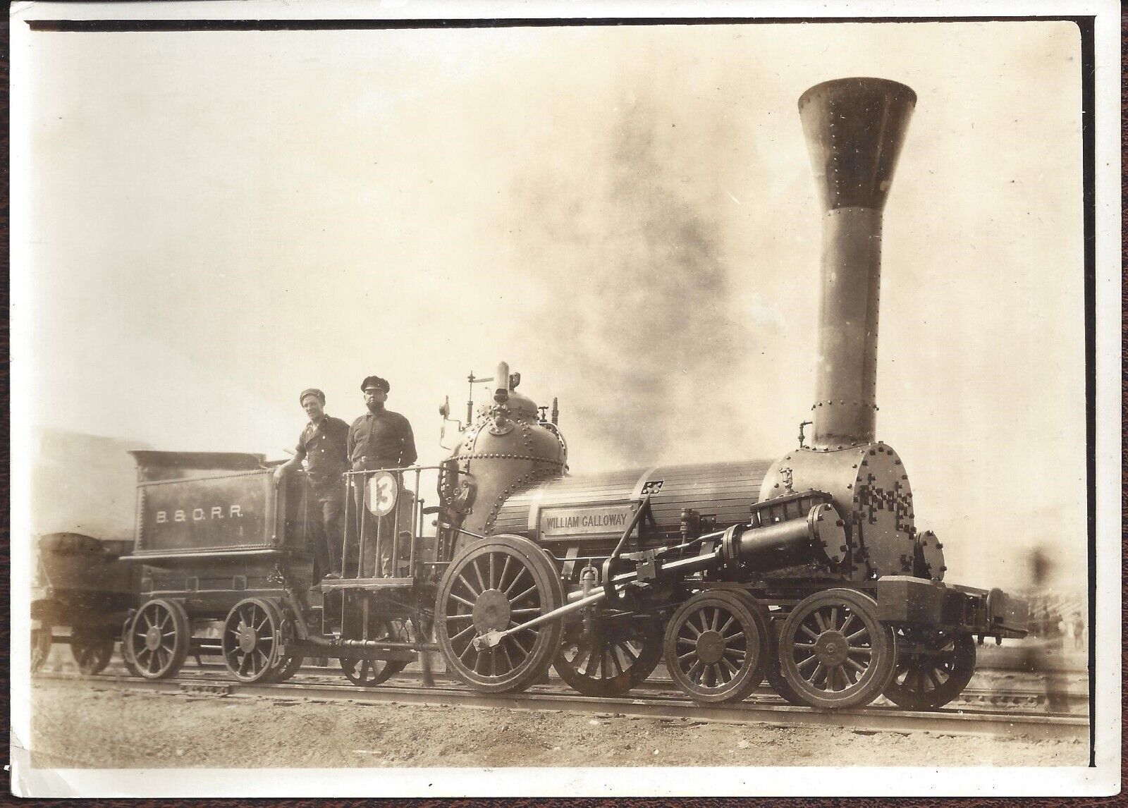 Vintage Photo William Galloway Steam Engine Baltimore & Ohio Railroad