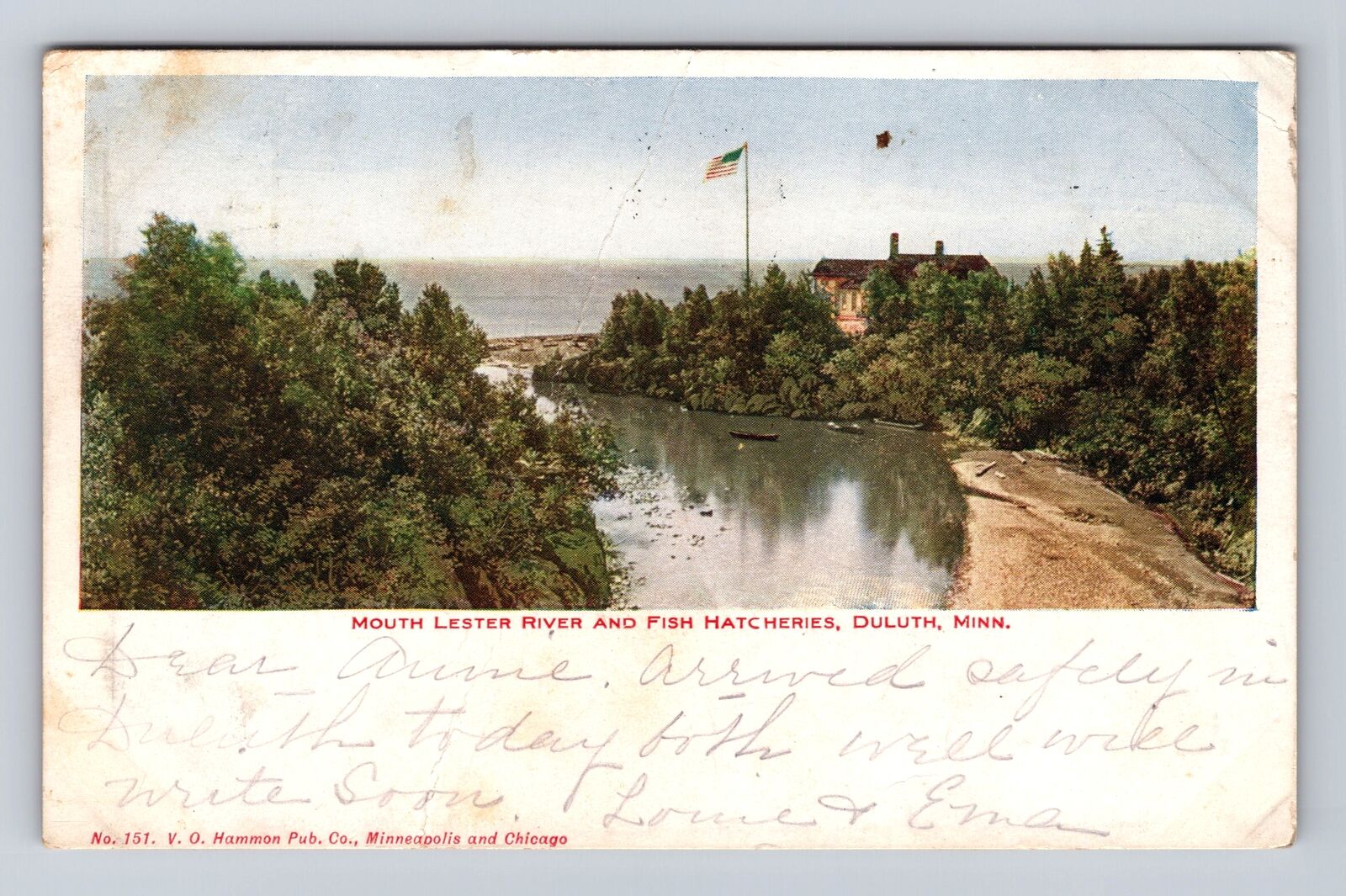Duluth MI-Michigan, Mouth Lester River, Fish Hatcheries, Vintage Postcard