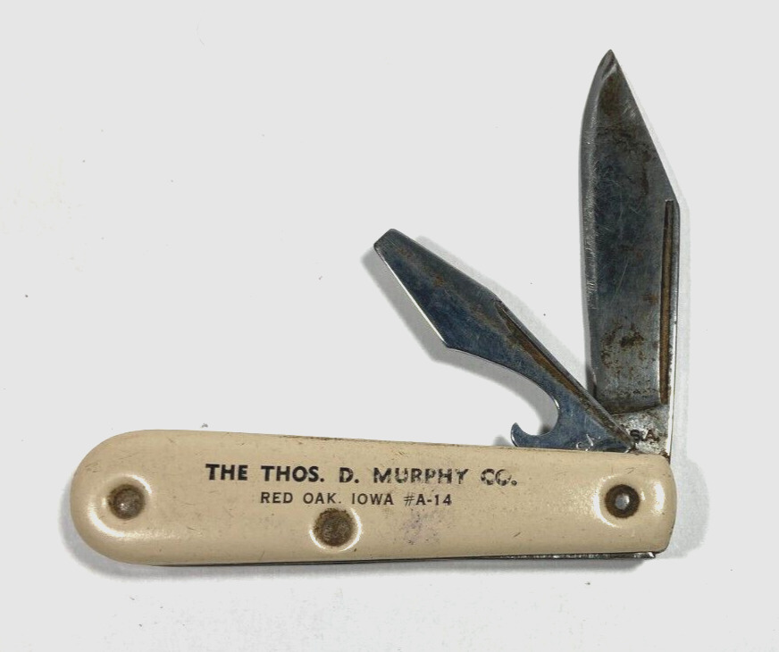 Vintage THE THOS. D. MURPHY Co. Calendars Advertising POCKET KNIFE Red Oak Iowa