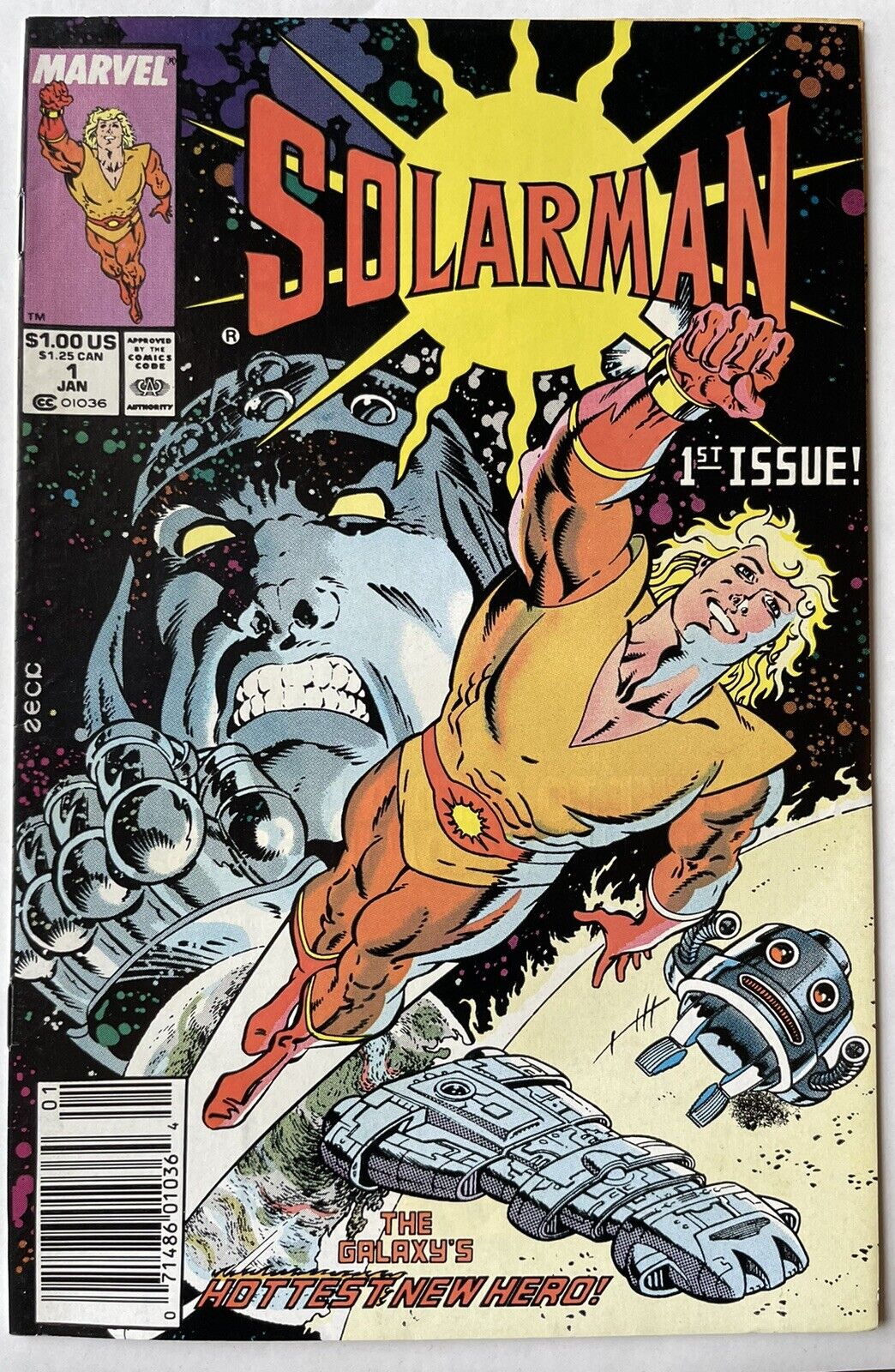 Solarman #1 • KEY 1st Appearance Of Solarman Stan Lee Story Zeck Cover 1989