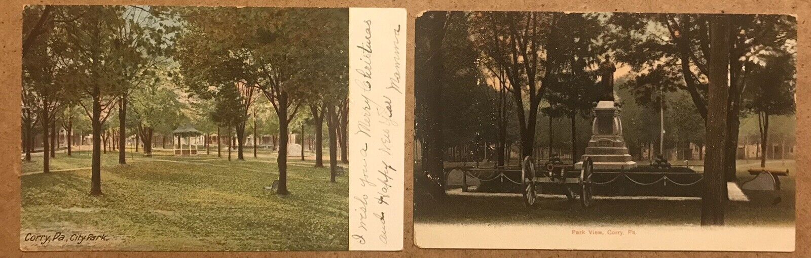 Vintage Lot of 2 Corry PA Postcards Pre-1920’s Unposted