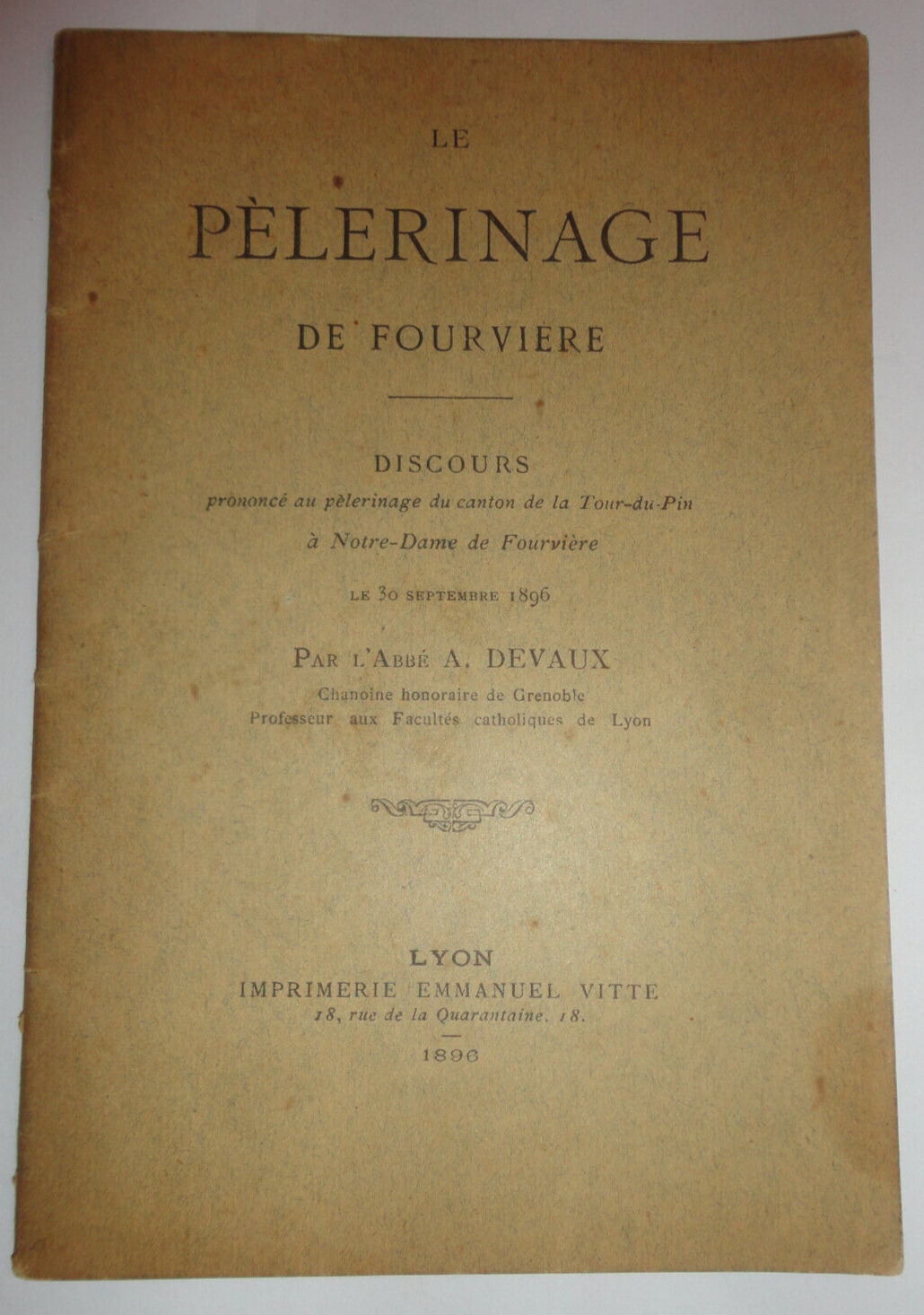 1896 le peelerinage de forviere speech at the tower of the pine a devaux chamoine