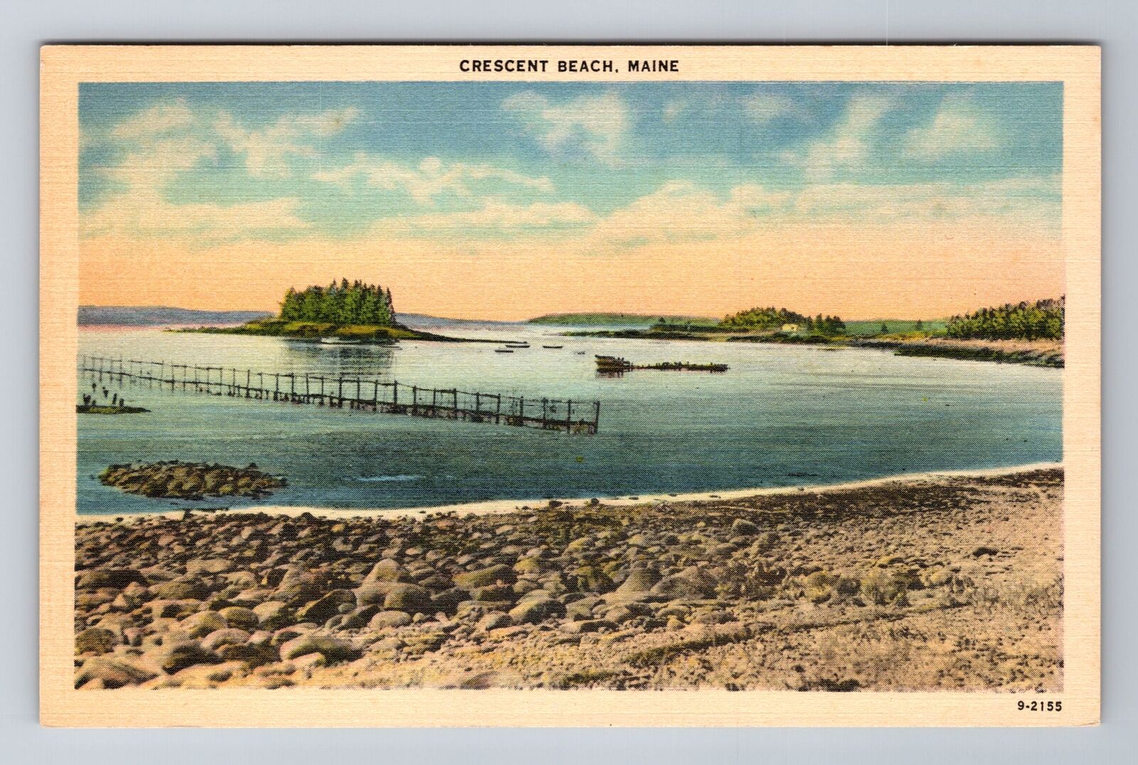 ME-Maine, Crescent Beach, Antique, Vintage Souvenir Postcard