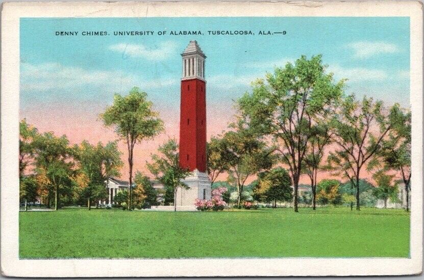 Vintage 1930s UNIVERSITY OF ALABAMA Tuscaloosa Postcard \
