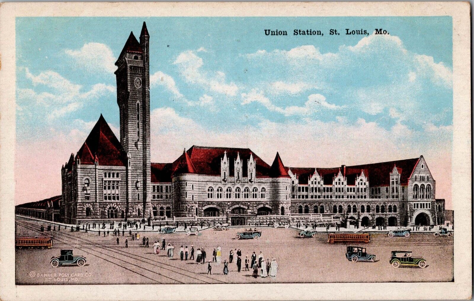 1919 Union Station Train Station St. Louis, Missouri Antique Postcard Railroad
