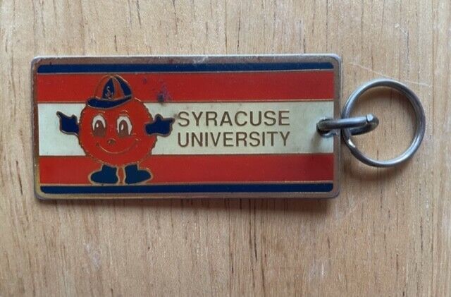 Syracuse University Vintage Orange Keychain with Otto the Orange Mascot 1980s