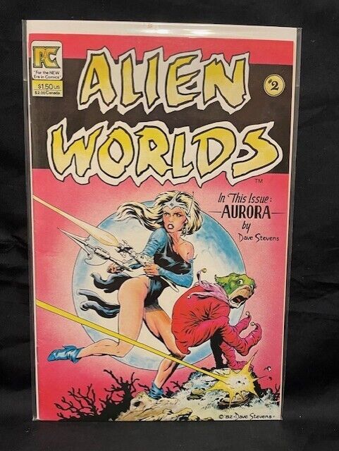 Alien Worlds #2 Bruce Jones Dave Stevens cover Very Fine+ (8.5) VF+ Pacific 1983