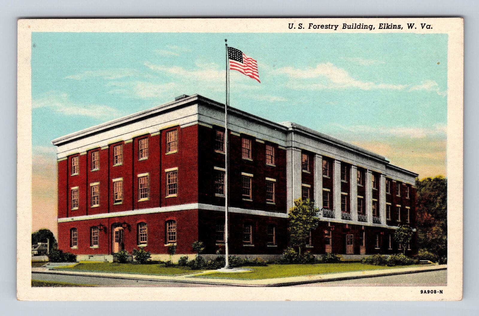 Elkins WV-West Virginia, United States Forestry Building, Vintage Postcard