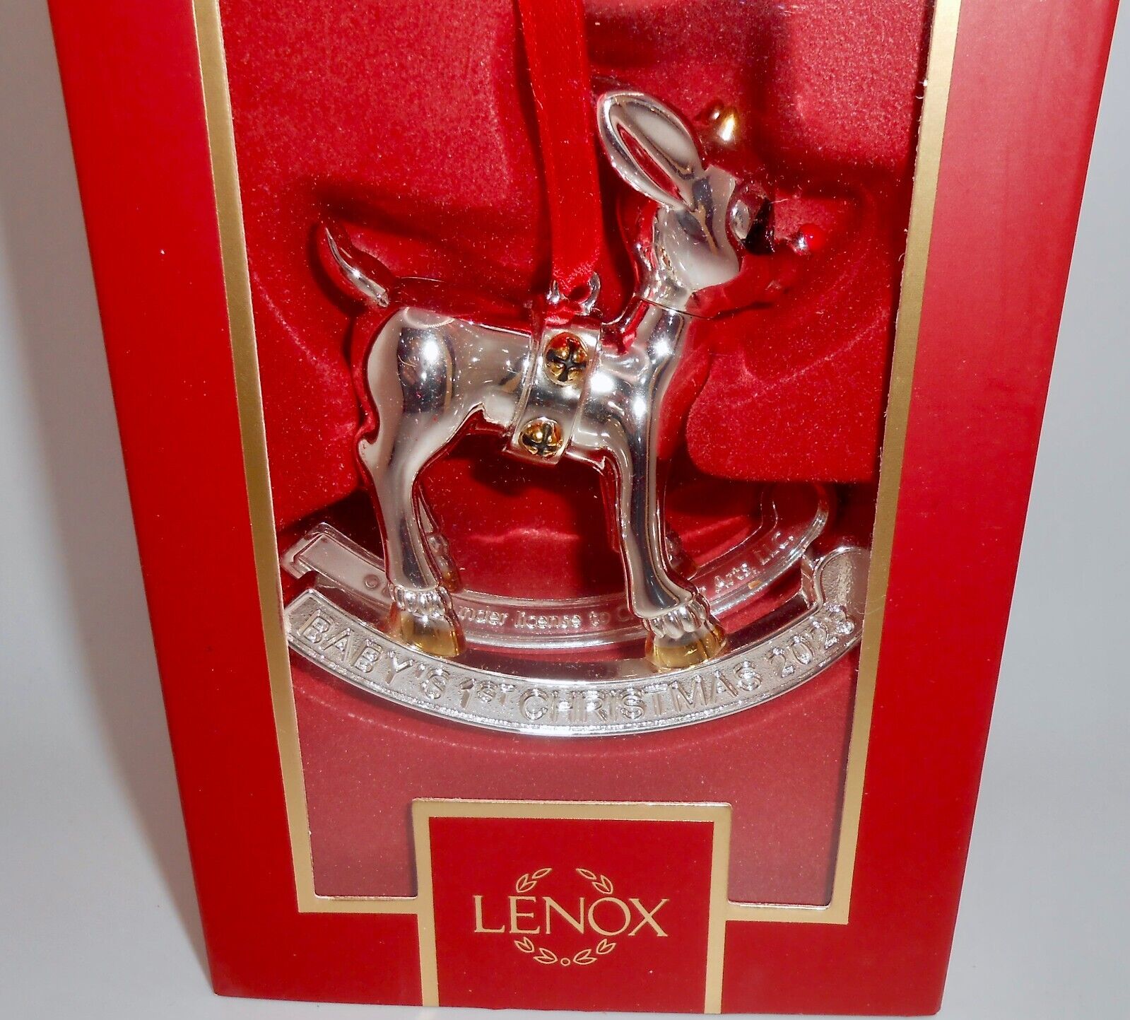 LENOX 2023 BABY\'S 1ST CHRISTMAS Ornament Rudolph the Red-Nosed Reindeer H72