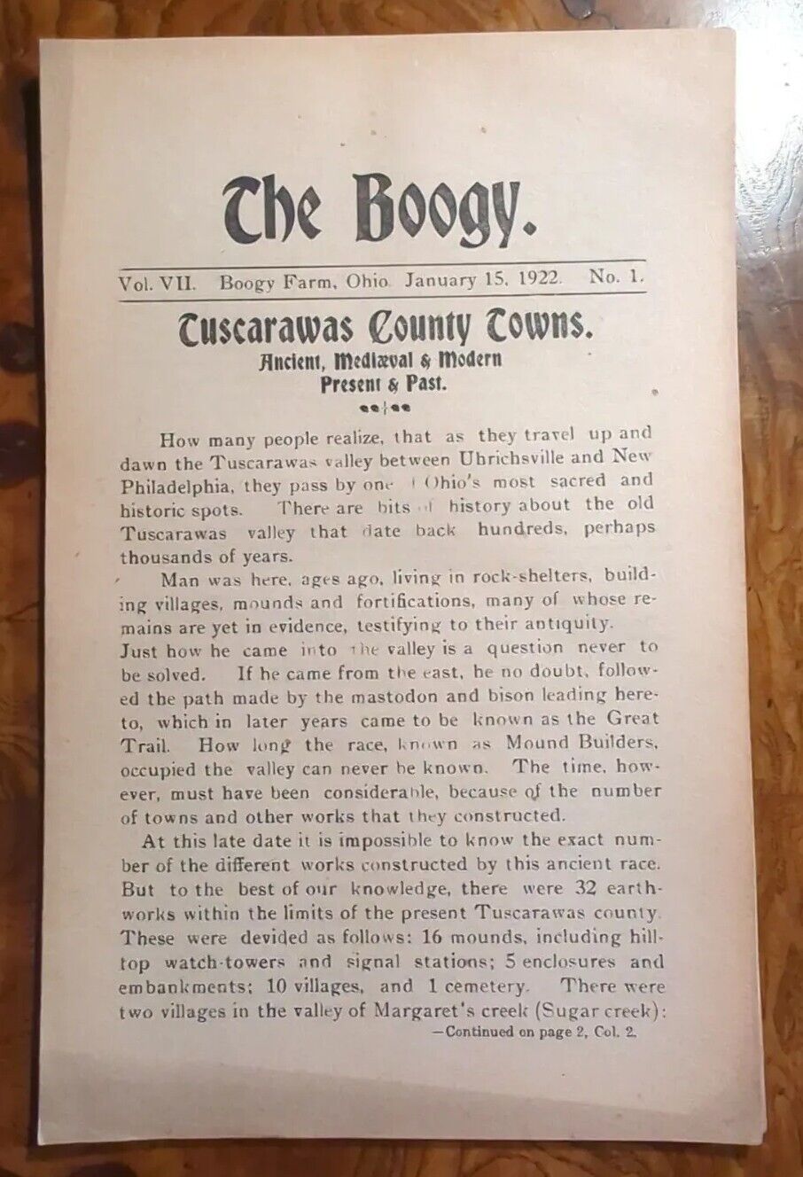 THE BOOGY R W Hinds New Port Tracy P O Ohio Tuscarawas 1922 Issue 3 ORIGINAL