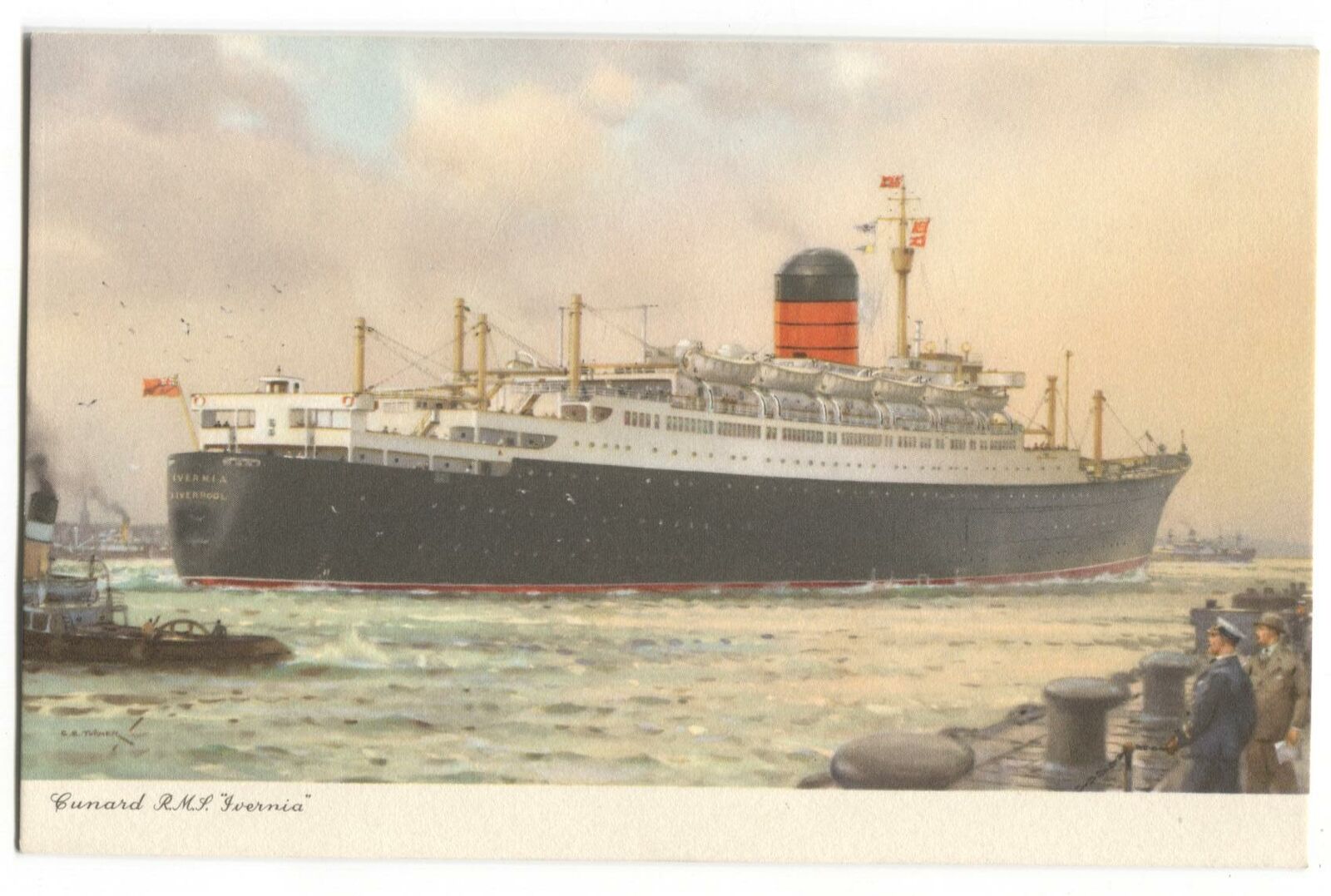Postcard Ship Cunard RMS Ivernia 