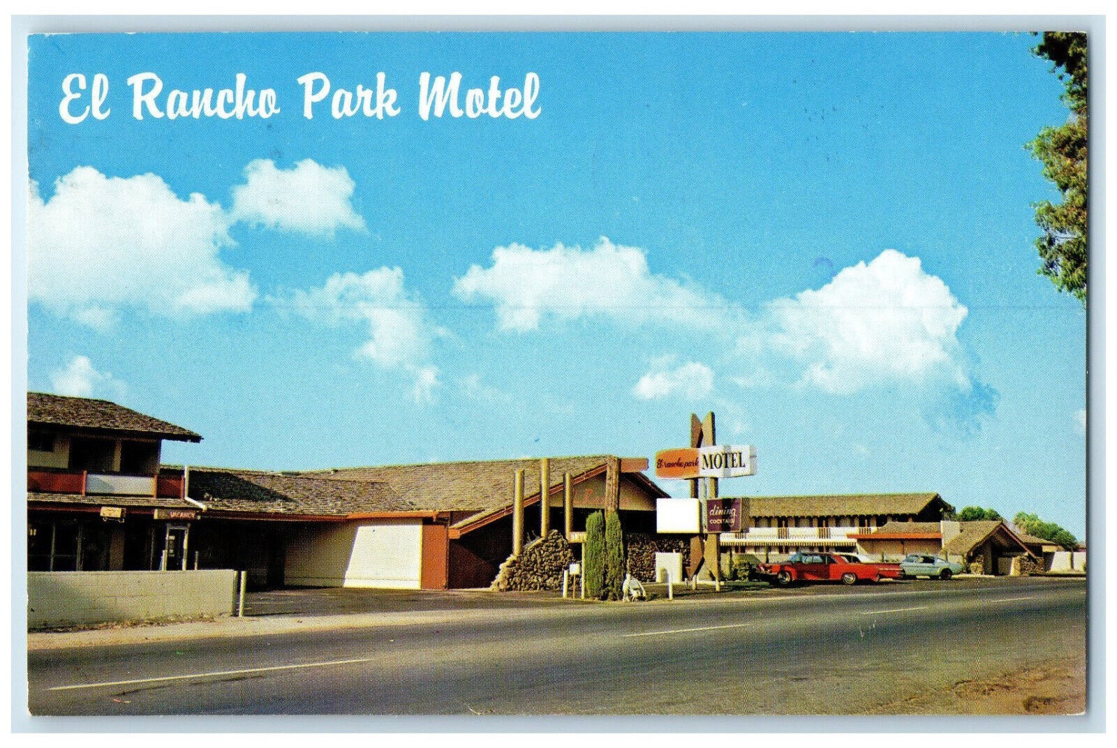 1973 El Rancho Park Motel Hanford California CA Vintage Posted Postcard
