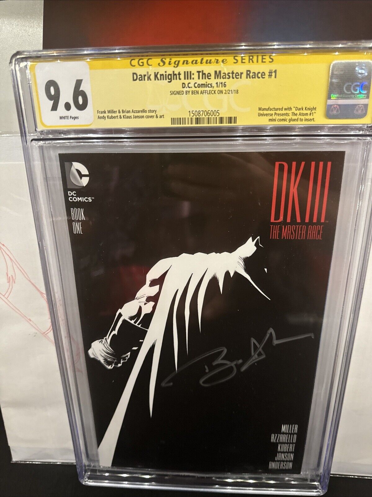 Dark Knight III: The Master Race #1  Kubert Cover  CGC SS 9.6 Affleck Signed
