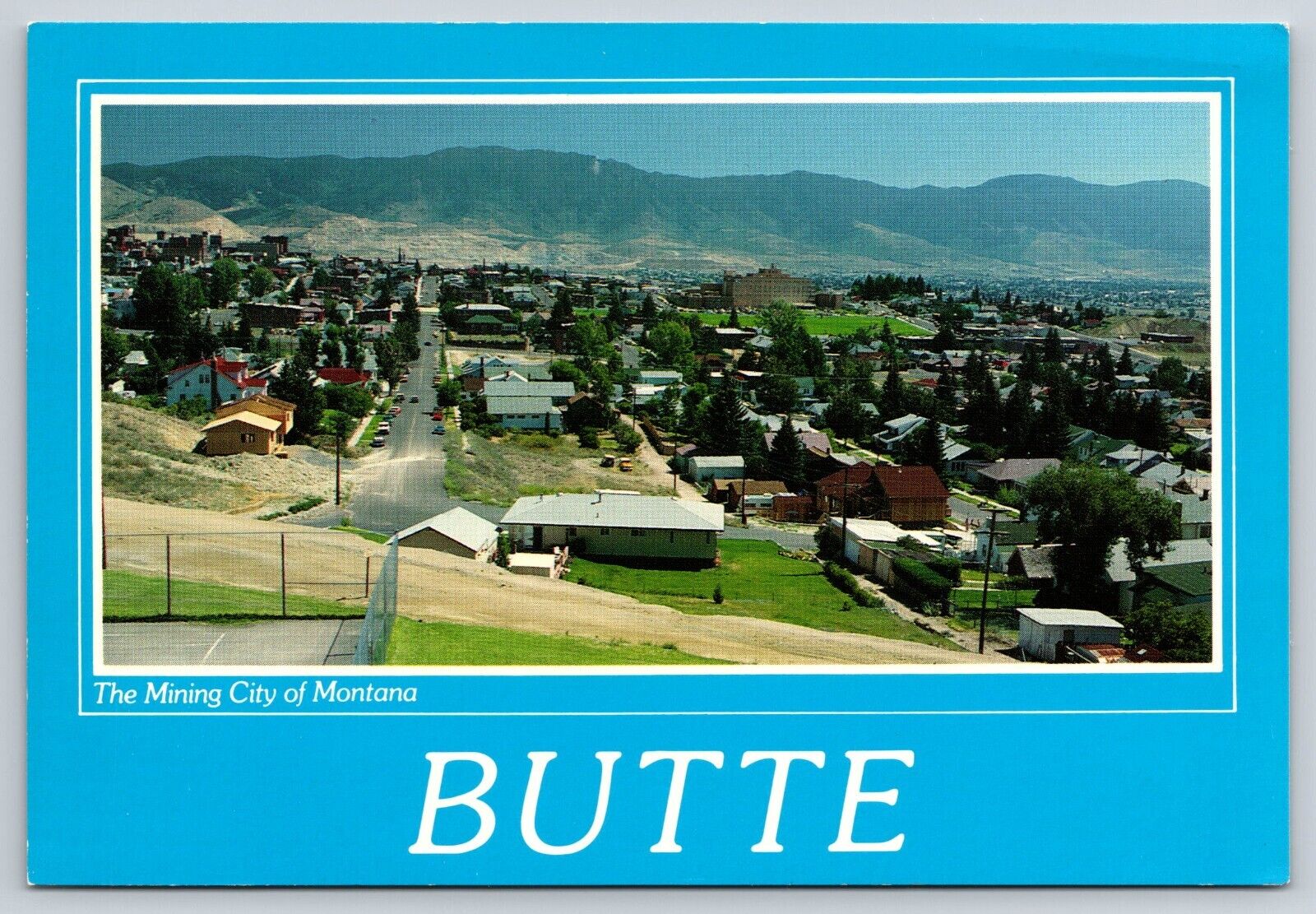 Butte Montana MT Birds Eye View Mining City Hospital Houses 6x4 Postcard B20