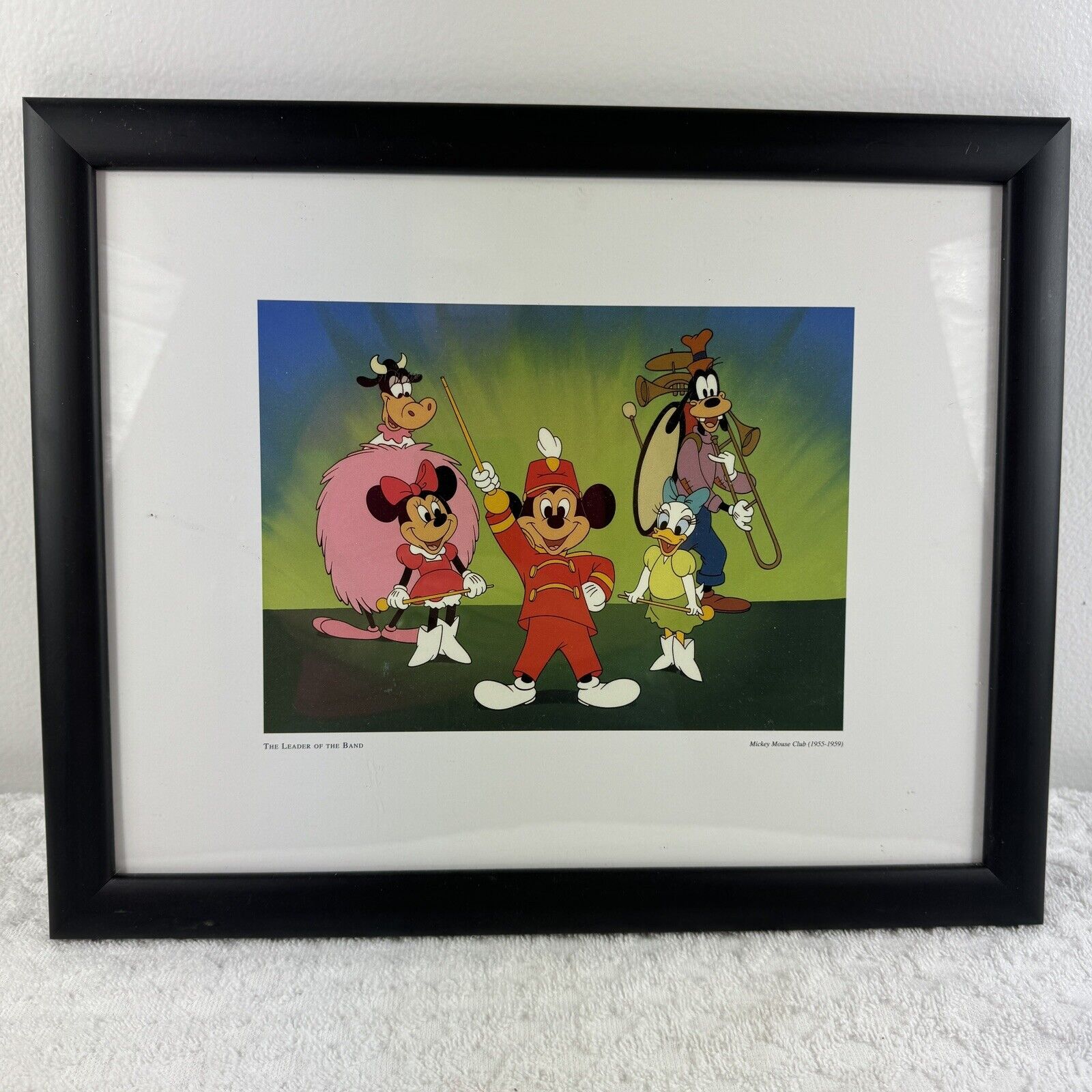 Disney The Leader Of The Band Print Litho Framed Mickey Mouse Club Mini Goofy