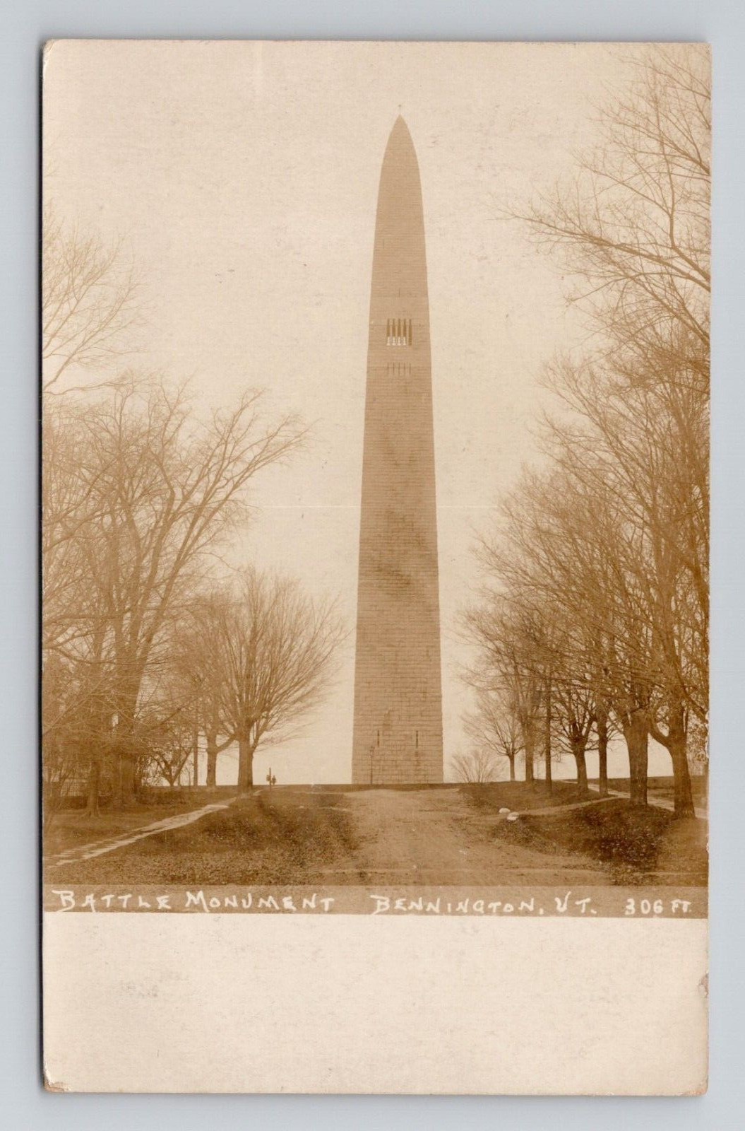Postcard RPPC Battle Monument Bennington Vermont VT, 1907 Real Photo Antique O1