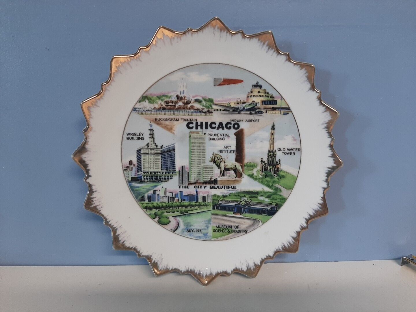 Vtg Chicago Collector Souvenir Plate 8 Inches