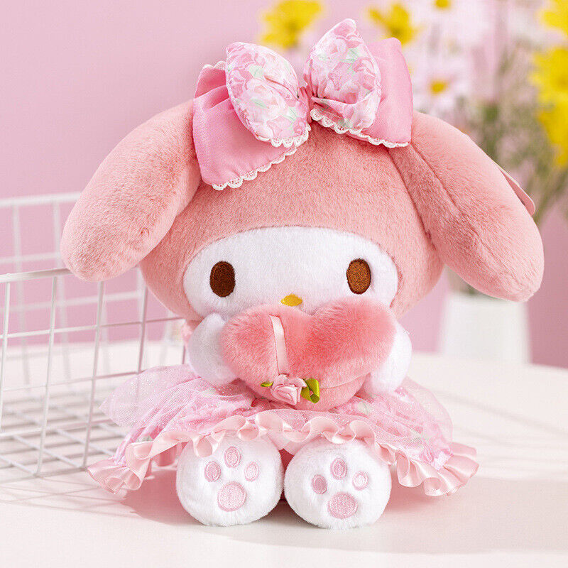 25Cm！pink My Melody Hug Heart Plush Toy Stuffed Anime Cartoon Doll Birthday Gift