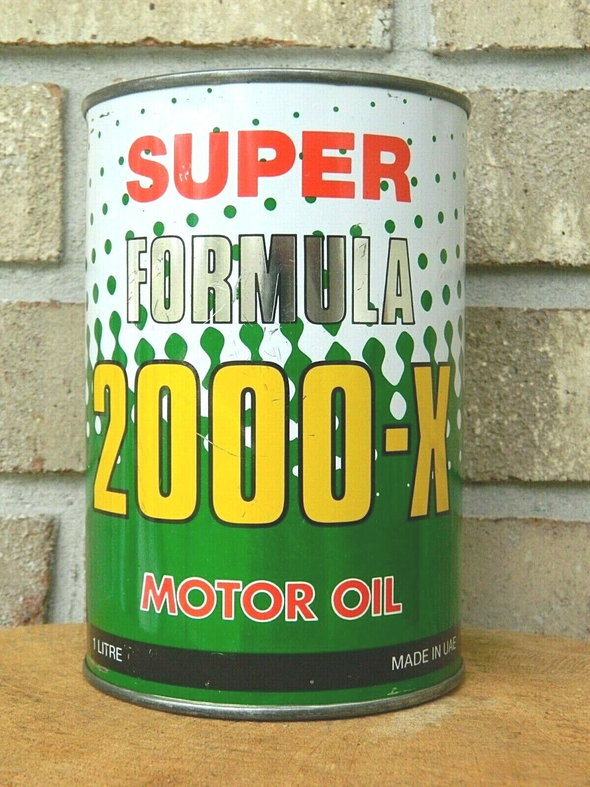 Scarce United Arab Emirates (UAE) Super Formula 2000-X Motor Oil Liter Can  