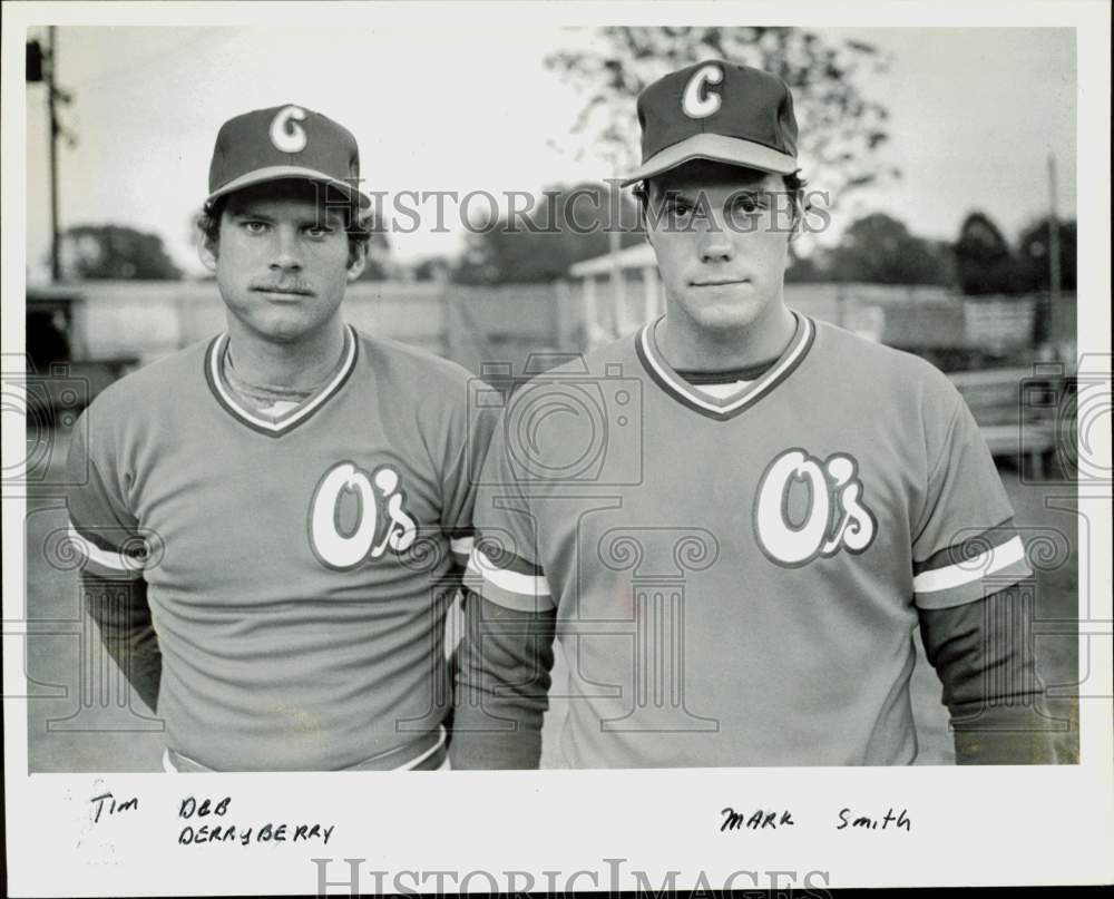 1981 Press Photo Charlotte Orioles players Tim Derryberry and Mark Smith