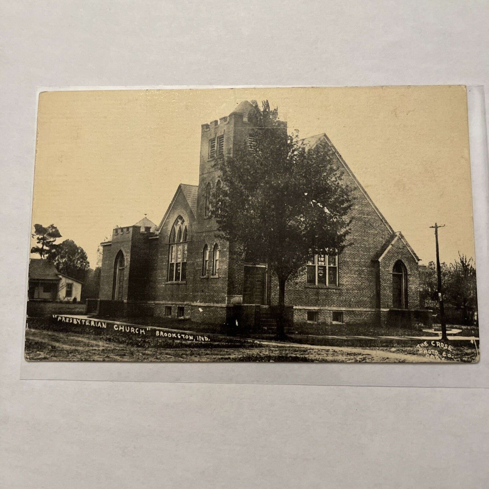 “Presbyterian Church” - Brookston, Indiana Postcard 