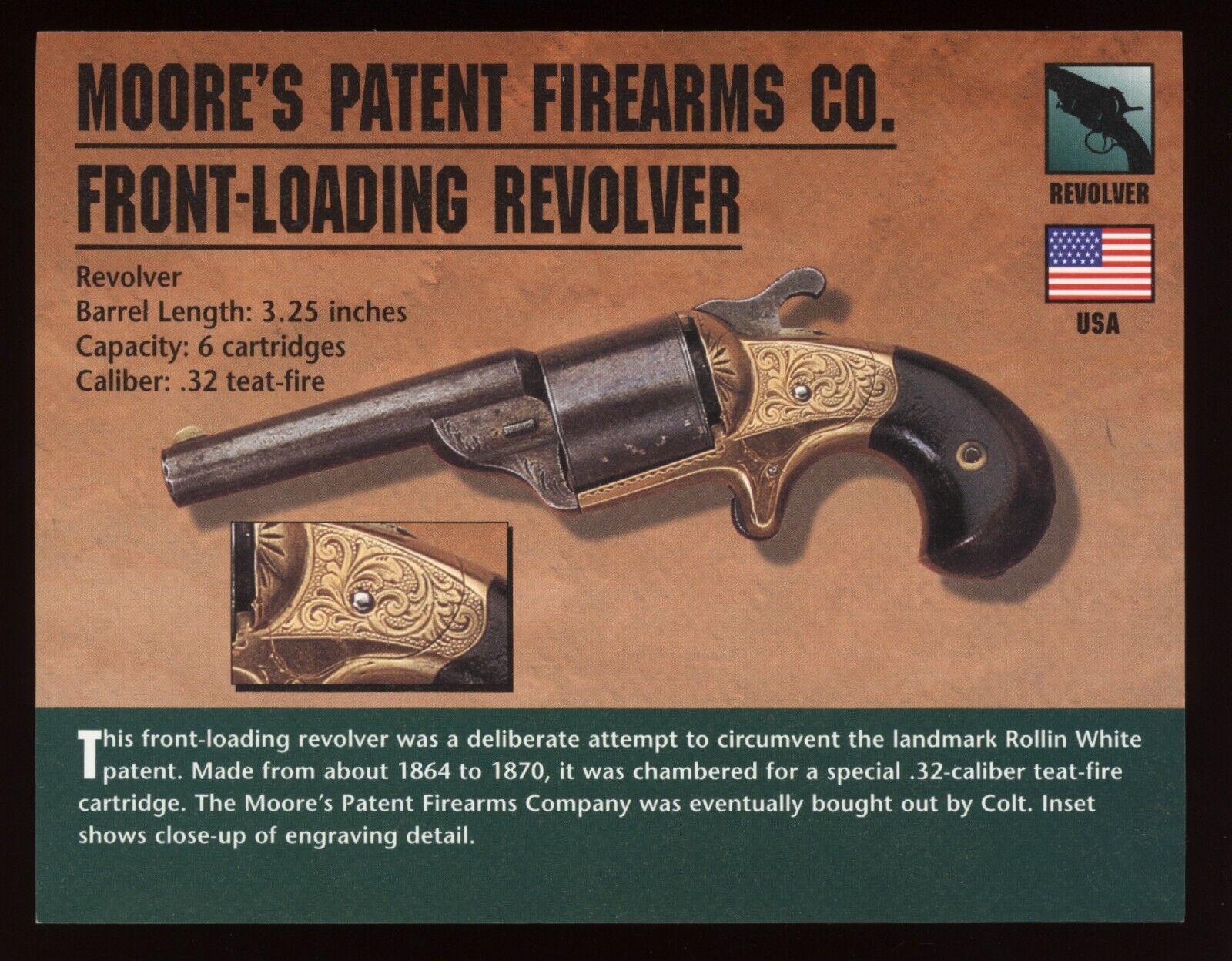 Moore\'s Patent Firearms Co. Revolver Atlas Classic Firearms Card