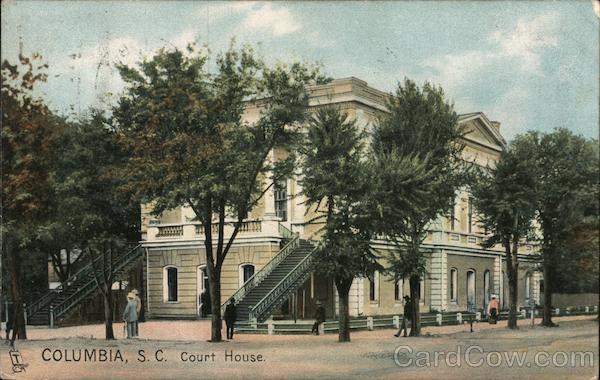 Columbia,SC Court House Tuck Lexington,Richland County South Carolina Postcard