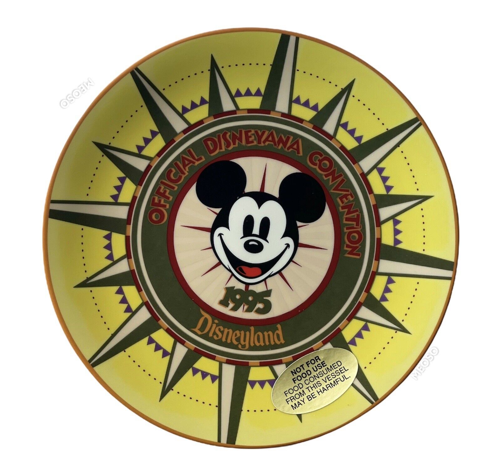 DISNEYLAND OFFICIAL DISNEYANA CONVENTION PLATE 1995 LIMITED TO 1500 PIECES