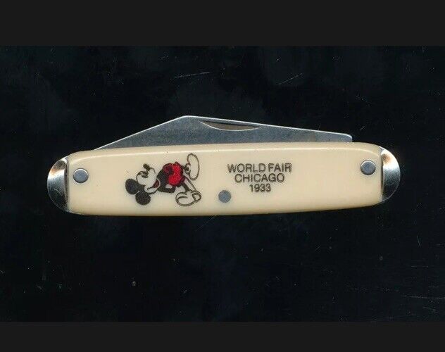 DISNEYANA- 1933-world\'s fair-souvenir Mickey Mouse folding pocket knife