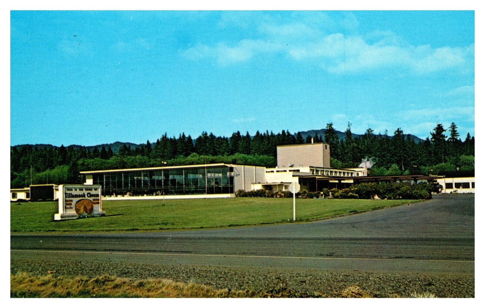 Tillamook OR Oregon Cheese Plant Street View Chrome Postcard