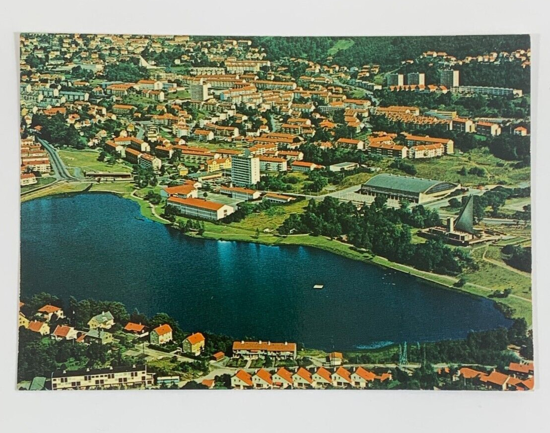 Aerial View of Slettebakken by Bergenshallen Bergen Norway Postcard Unposted