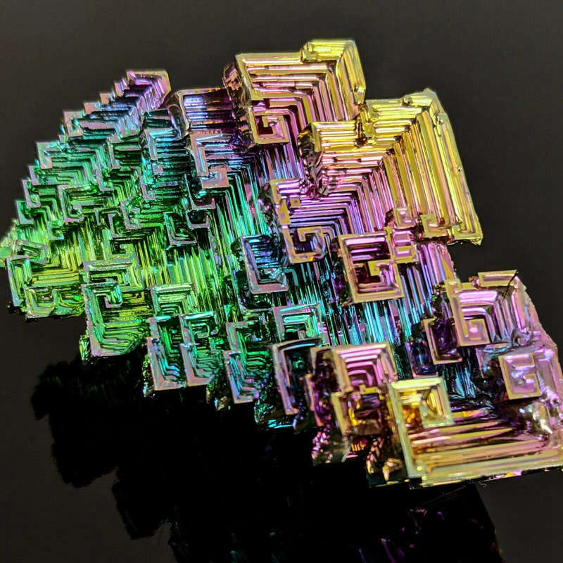 70g Natural Rainbow Aura Titanium Bismuth Specimen Crystal Stone Cluster Reiki