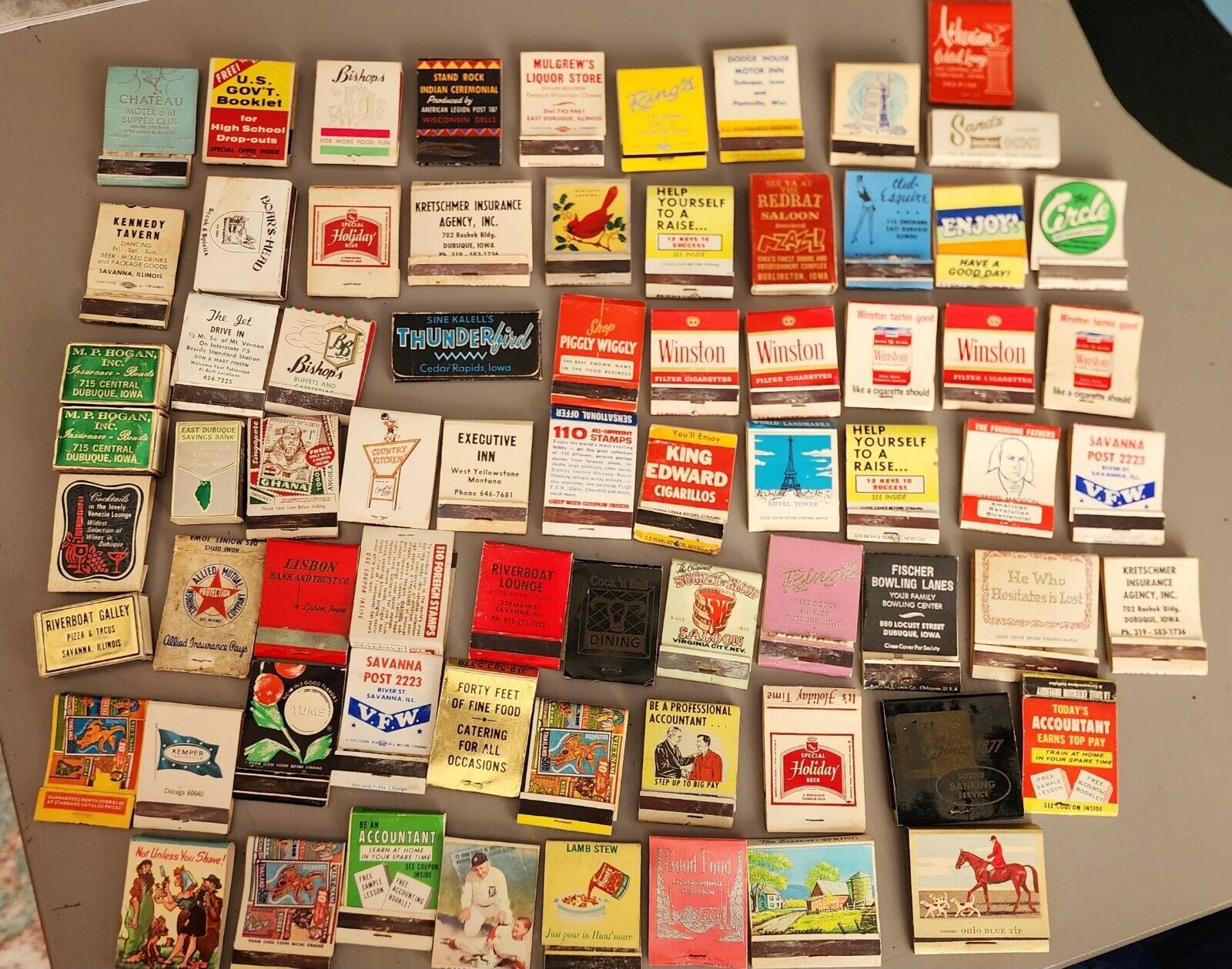 Vintage Matchbooks 50s 60s 70s 80s Lot Of 80