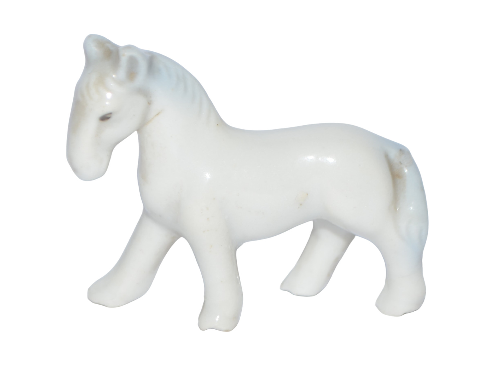 Vintage Horse Figurine Small Ceramic White Made in Japan Unmarked